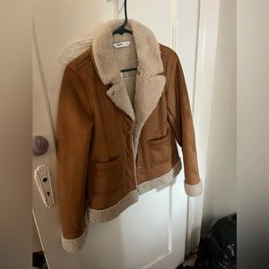 brown winter fur jacket
